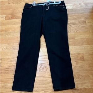 Chico's So Slimming Black Zip Detail Jeans Sz 3/XL NWT